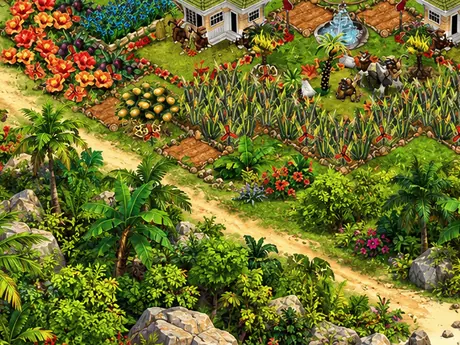 Nahaufnahme von Blumenfeldern auf der Farm