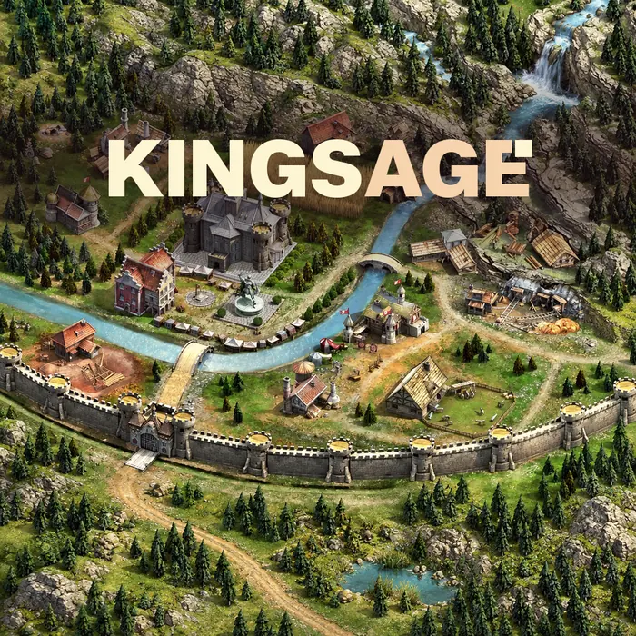 Burg mit Stadtmauer am Fluss aus KingsAge